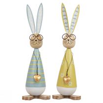 Artikel Deko Hase mit Brille Osterdeko Holz Metall Osterhase 29cm 2 St