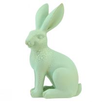 Deko Hase sitzend Grün Gold Krakelee Tischdeko H23,5cm