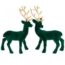 Artikel Deko Hirsch Grün und Gold Weihnachtsdeko Hirschfiguren 20cm 2St