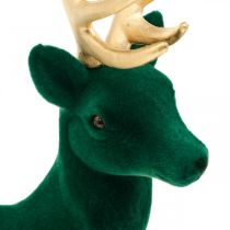 Artikel Dekofigur Hirsch stehend aus Kunststoff 40 cm Grün mit goldenem Geweih