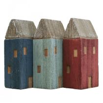 Deko Holzhäuser Shabby Chic Maritime Deko H14cm 3St