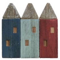 Deko Holzhäuser Shabby Chic Maritime Deko H14cm 3St