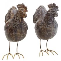 Deko Hühner Dekofigur Gartenfigur Huhn Vintage H17cm 2St