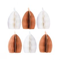 Artikel Dekofiguren Hühner Wabenpapier Weiß Orange 5,5×3,5×6cm 6er-Set für Osterdekoration