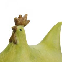 Deko Huhn Bunte Osterdeko Grün/Gelb/Orange 13cm 3St