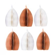 Artikel Dekorationsfiguren Huhn Hahn Wabenpapier 7,5×4,5×8cm Weiß Orange 6 Stück