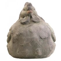 Deko Huhn groß Grau Keramik Vintage Frühlingsdeko 30cm