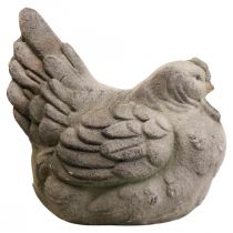 Deko Huhn groß Grau Keramik Vintage Frühlingsdeko 30cm