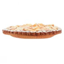 Artikel Lebensmittelattrappe Mandeltorte aus Kunststoff, 19cm, beige-gold, für Schaufensterdeko