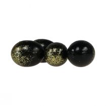 Artikel Deko Ostereier echtes Hühnerei Schwarz mit Gold-Glitter H5,5–6cm 10St