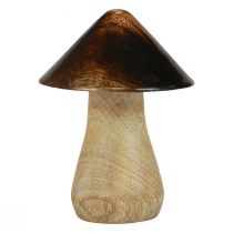 Deko Pilz Holzpilz Natur Braun Glanz Effekt Ø7,5cm H10cm