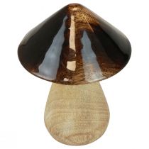Artikel Deko-Pilz aus Holz mit brauner glänzender Kappe Ø7,5 cm H10 cm für Innen