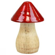 Artikel Deko Holzpilze Rot Glänzend 6/8/10cm 3er-Set Herbstdeko
