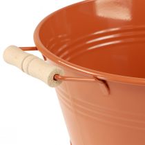 Artikel Deko-Schale Metall mit Griffen Ø29cm Orangebraun für Innen- und Außendekoration