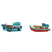 Artikel Deko Schiffchen Boot Blau Rot Maritime Tischdeko 5cm 8 St