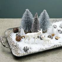 Deko Tablett mit Griffen Antik Silber 45cm x 25cm