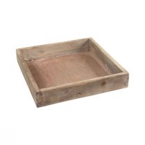 Artikel Deko Tablett quadratisch Holztablett Natur 20×20×3,5cm