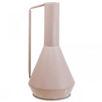 Artikel Moderne Deko Vase Metall in Hell Rosa 19,5cm, Design Dekokanne H38,5cm für Trockenblumen