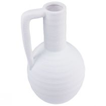 Artikel Deko Vase Weiß Blumenvase mit Henkel Keramik H26cm