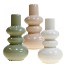 Deko Vasen, Keramik Vasen Set kugelig H13,5cm Ø7,5cm 3St
