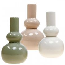 Deko Vasen, Keramik Vasen Set kugelig H16,5cm Ø9,5cm 3St