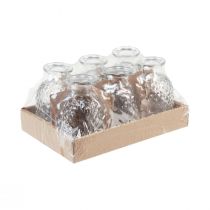 Artikel Deko Vasen Mini Glas Klar Retro Raute Ø5,5cm H9cm 6 St