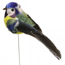 Deko Vögel am Draht Frühlingsdeko Blaumeise 10×3cm 9St