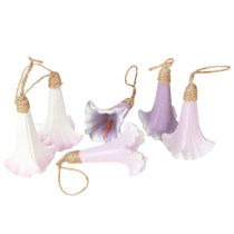 Artikel Dekoanhänger Hänger Glockenblume Lila Weiß Ø3,5cm H8cm 6St