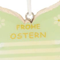 Artikel Osterdeko Anhänger aus Holz – Figuren, 7 cm, Pastellfarben, 6 Stück