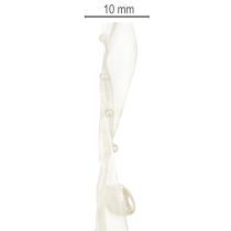 Artikel Dekoband Creme mit Herzen und Perlen 10mm x 5m Polyester Polystyrol