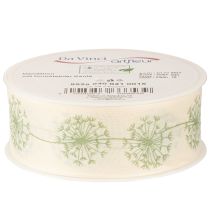 Artikel Dekoband aus Stoff mit Pusteblumenmotiv in Creme, 40 mm x 15 m