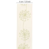 Artikel Dekoband aus Stoff mit Pusteblumenmotiv in Creme, 40 mm x 15 m