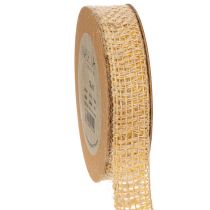 Artikel Dekoband Jute Gelb, Natur 25mm Rustikale Deko Juteband 10m