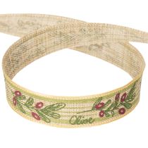 Artikel Geschenkband Olivenzweig mit eleganten Zweigen und Oliven 1,5cm 15m