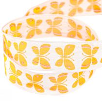 Artikel Dekoband Schmetterlinge Orange Drahtkante 25mm 18m
