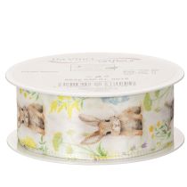 Artikel Polyester Geschenkband mit Häschenmotiv 15m x 4cm Frühlingsfarben