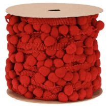 Artikel Dekoband mit Pompoms Pom Pom Band Rot 20mm 15m