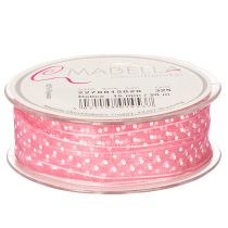 Artikel Geschenkband Polyester Rosa mit Punkten 1,5 cm x 20 m für Geschenkverpackung und Deko