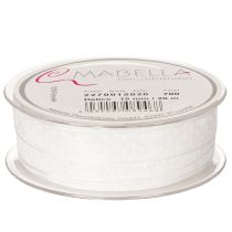 Artikel Dekorationsband aus Polyester 1,5cm x 20m Weiß für Geschenkverpackungen und Bastelarbeiten