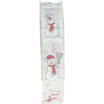 Artikel Geschenkband Weihnachten Schneemann Rot Weiß 25mm 15m