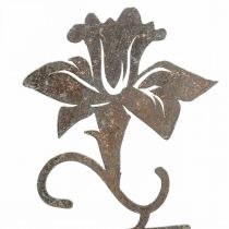 Metall Deko Blume Holzständer Schriftzug Spring 6x9,5x39,5cm