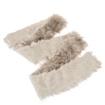 Artikel Fellband aus Kunstfell 10x140cm Beige-Braun 3er-Set