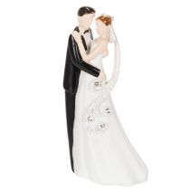Artikel Dekofigur Hochzeitspaar 10,5cm aus Polyresin in Weiß und Schwarz