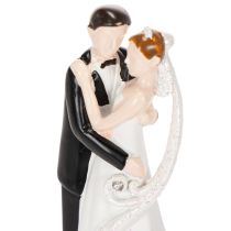 Artikel Dekofigur Hochzeitspaar 10,5cm aus Polyresin in Weiß und Schwarz