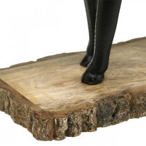 Artikel Deko-Hirsch aus Metall auf Holzsockel, Schwarz, Höhe 25 cm