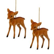 Artikel Dekofigur Rentier Junges Braun 7,5cm beflockt 2 St