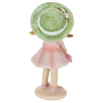 Artikel Dekofiguren aus Polyresin Mädchen mit grünem Hut und rosa Kleid 6,5x5,5x14,5cm 2 Stück
