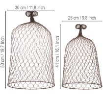 Artikel Metall-Dekoglocke mit Griff, 2er-Set, Dunkelbraun/Edelrost, H50/41 cm Ø30/25 cm