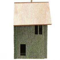 Artikel Dekohänger Filz Häuser Grün Natur 6x8x11cm 4er Set