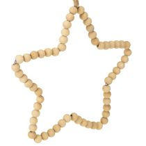 Artikel Dekohänger aus Holzperlen Herz Stern Baum H16-17cm Natur 3 Stück